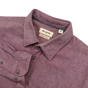 Borgo28 Mens Burgundy Italian Cotton Button Up Shirt Size Medium